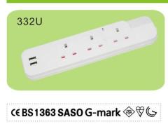 SASO G Mark Desktop Power Electric Socket 4 gang outlet with switch