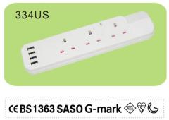 SASO G Mark Desktop Power Electric Socket 4 gang outlet with switch