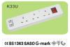 Power Strip 4/6 Socket for UK Plug with BS1363