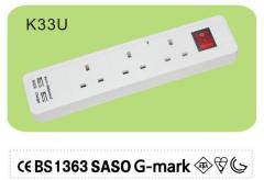 Electrical Switch Power Strip 4 Port with Switch and USB