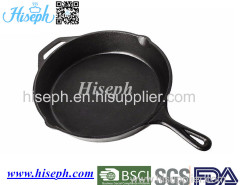 Hiseph cast iron fry pan skillet with pre-season oil surface HS-4 FDA and LFGB certificated