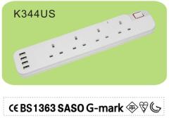 Energy saver extension power strip with 4 USB port