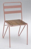Metal New High back Chair with Wooden Seat