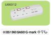 Flat power strip 2 way with switch and USB