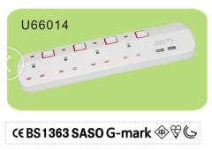 2 Gang power strip usb