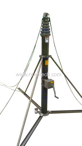 3m to 18m manual operation aluminum materials telescopic mast for antenna mobile broadcasting cctv security mast tower