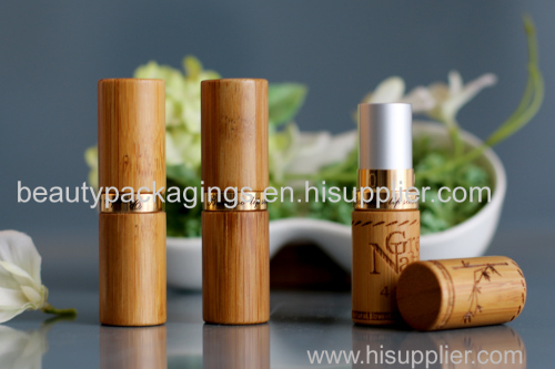 Empty bamboo lipstick tubes carved lipstick container