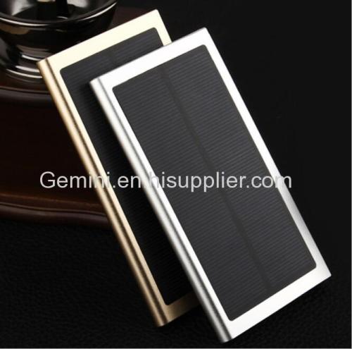 Slim book shape solar power bank 10000mah portable battery charger