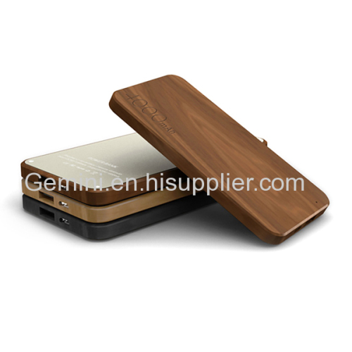 Fancy wooden power bank 4000mah slim power bank mobile charger