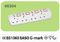 Black power strip surge protector 8 outlets