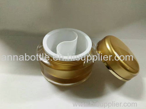 50ml empty cosmetic jar with 2 compartments cosmetic dual chamber jar