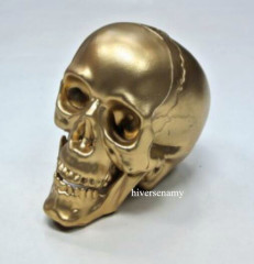 Wholesale 4'' resin skull plastic skull for Halloween Party gold skull head