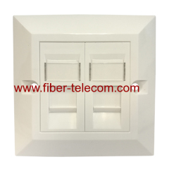 2ports UK type Bevelled Wall Plate with CAT5e Keystone Jack