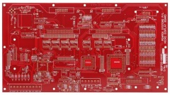 2 layers PCB with red soldermask