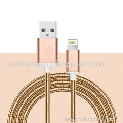 usb data cable stainless steel wire phone cable charger usb cable bulk for sale