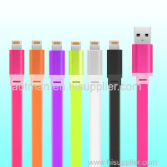 Colorful mobile charging cable usb electrical wire flat cable for smart phone