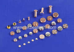 Bimetal electrical contact rivet for switch and connector