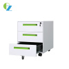 Multi drawers metal/steel mobile cabinet 3 section slide rail fold key environmal powder coating