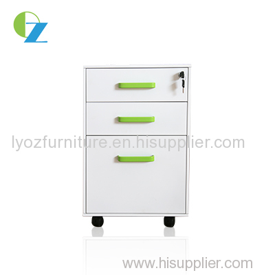 3 drawers Filing steel mobile cabinet for under desk Storage Environmental Powder Coating