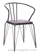 New Metal Arm Chair With Wooden Seat