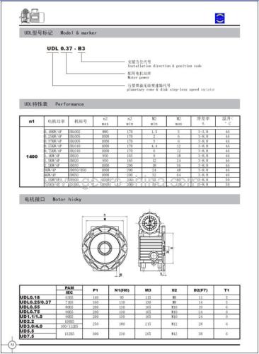 UDL stepless speed variator with motor