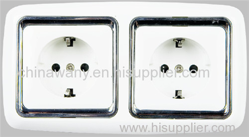 Flush type Double schuko socket