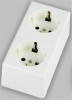 Double schuko socket surface type PC material IP20 socket