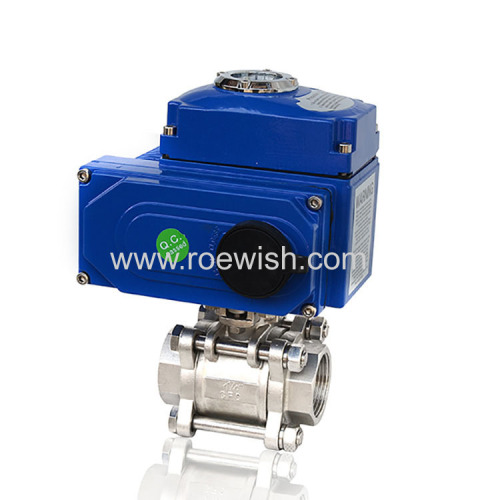 Electric DC24V AC220V Threaded Ends Motorized Ball Valve