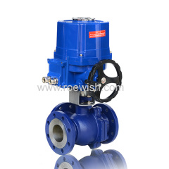 Electric DC24V AC220V 4-20mA Motorized Flanged Ball Valve