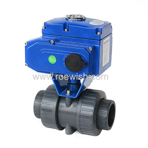 Motorized Actuated Double Union PVC Ball Valve