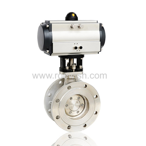 Double Acting Spring Return Pneumatic Flanged Butterfly Valve