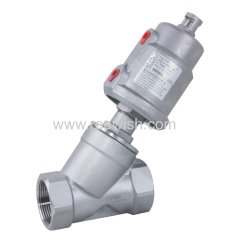 Threaded Pneumatic Angle Seat Valve with Stainless Steel Actuator