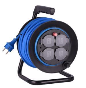 NEW cable drum 40M French/German Cable Reel with 4 socket-outlets with over-load protection and children