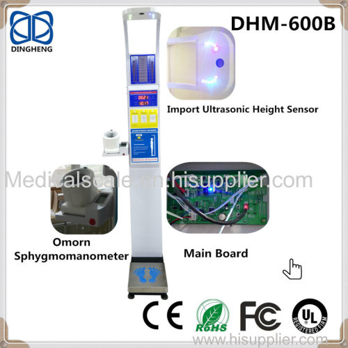 Medical ultrasonic Height measuring scale with weight and blood presure meter