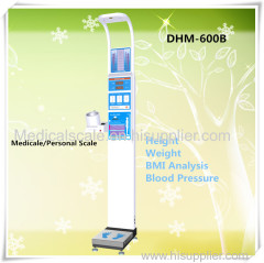 Medical ultrasonic Height measuring scale with weight and blood presure meter