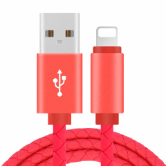 Leather Braided USB Cable USB A to Lightning Cable