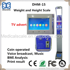 Digital Height and weight BMI Body scale with LCD Advertisement Screen