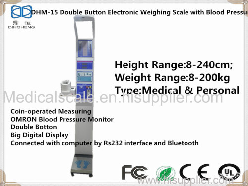 Coin operated height and weight BMI body scale with Blood pressure meter