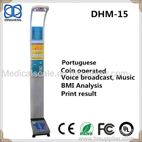 Spanish Coin operated electronic platform weighing scale with height measurement