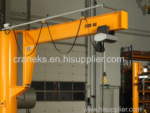 Electric & Manual Pillar Floor Mounted Hoist Lifting Jib Crane Design
