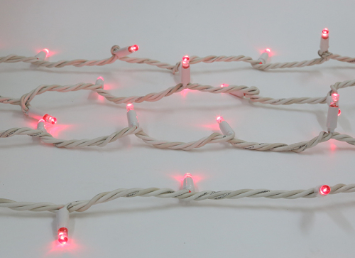 IP44 outdoor white rubber cable light chain commercial 8m 80Led red color