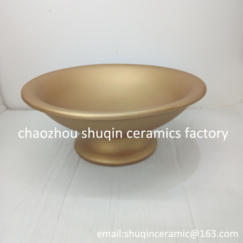matt gold plate dolomite plate ceramic plate ceramic pot