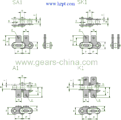 ZGS38 Harvester attachable rollers Chain attachments