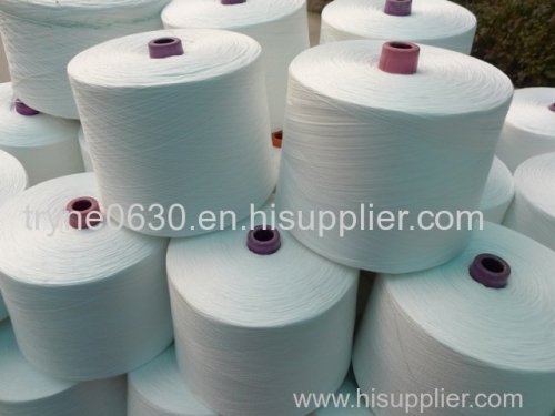 100% spun polyester bright raw white yarn