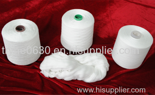 100% spun polyester semi-dull raw white yarn