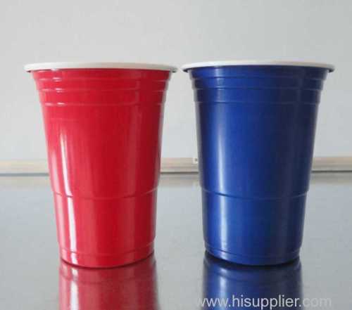 18oz 510ml Solo cup Party cup double color PP plastic cup Beer pong cup