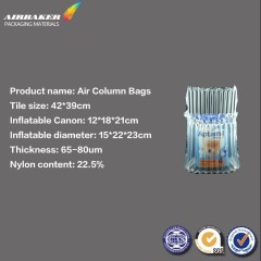 Wholesale plastic packaging material air cushion column bags for wine bottlebag protective packaging