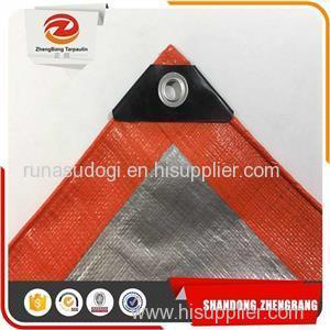 Flame Retardant Sun Proof 12 Mil Poly Tarpaulins Reinforced Dee Ring Tarp