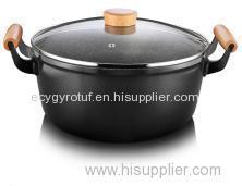 Classic Casserole With 2 Wooden Like Handles