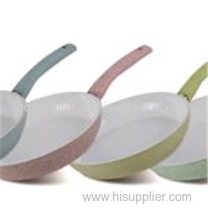 Non-Stick White Ceramic Fry Pan With Soft Grip